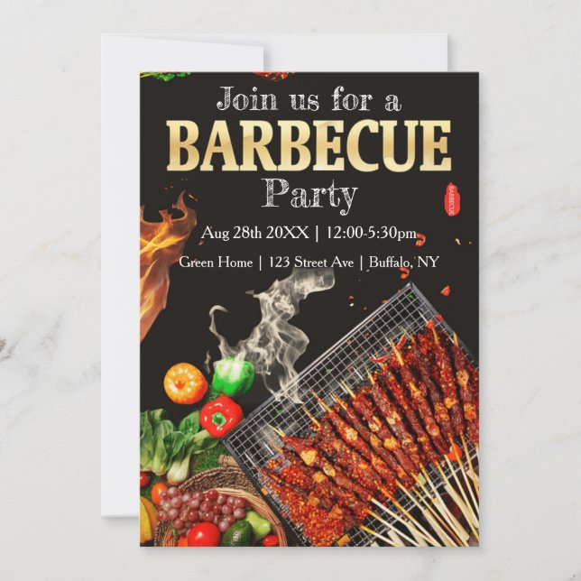 Invitación Únete A Nosotros Para Un Fiesta De Barbacoa (Anverso)