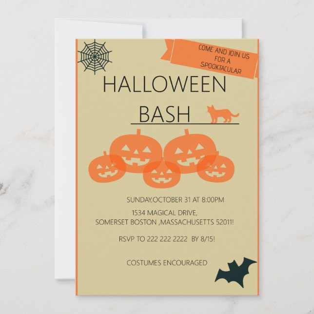 Invitación ¡Únete a nosotros para una Spooktacular Bash de Ha (Anverso)
