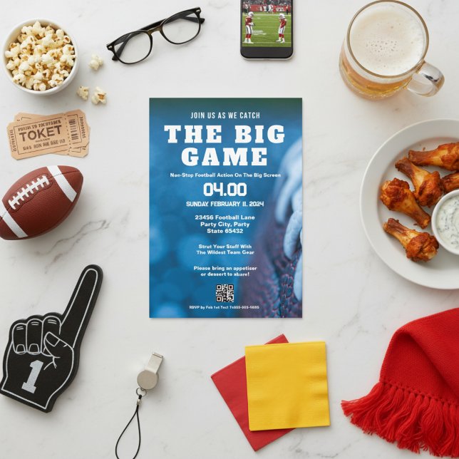 Invitación Únete A Nosotros Para Ver El Gran Juego De Fútbol (Join Us To Watch The Big Game Football Bash Invitation)