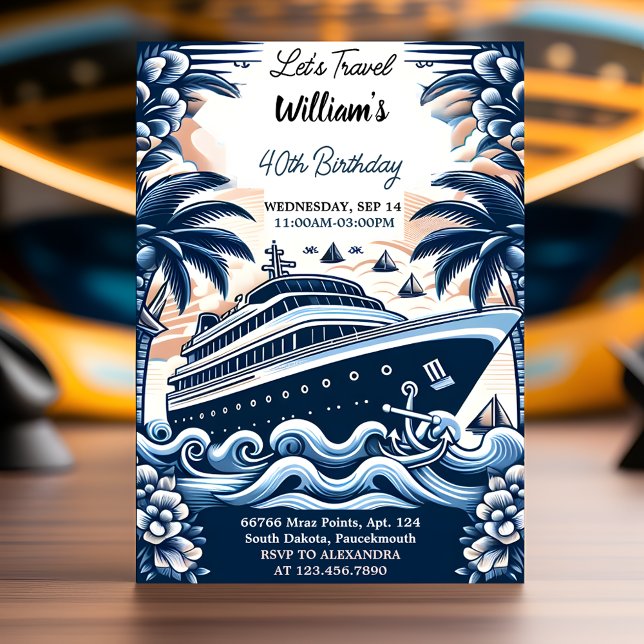 Invitación Únete a Ocean Waves Travel Anchor Yacht 50 cumplea (Subido por el creador)