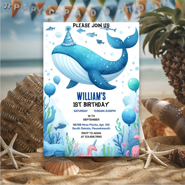 Invitación Únete a un pez fresco de ballena azul tiburón de p (Subido por el creador)