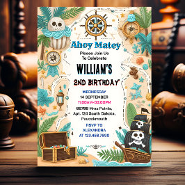 Invitación Únete al Barco Niños Bandera Guay Pirata Segundo C