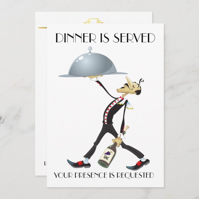 Invitación única a cenar / reunión (Anverso / Reverso)