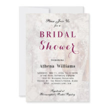 Invitación única a ducha con traje de novia con tr