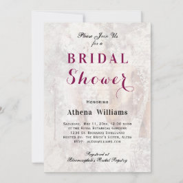 Invitación única a ducha con traje de novia con tr