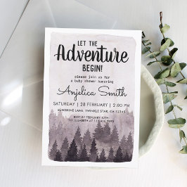Invitación Única acuarela Pintada Rustic Forest Baby Sower