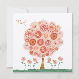 Invitación única de árbol de mandarina boda