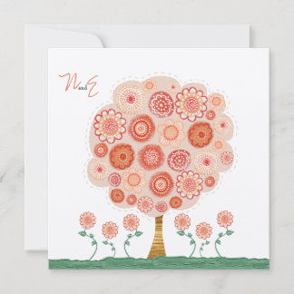 Invitación única de árbol de mandarina boda