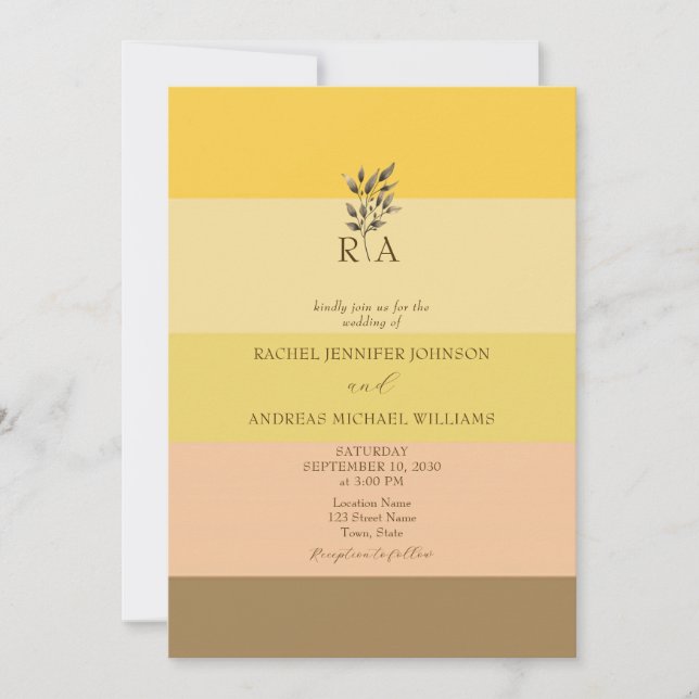 Invitación Única de Boda Boho de Otoño (Anverso)