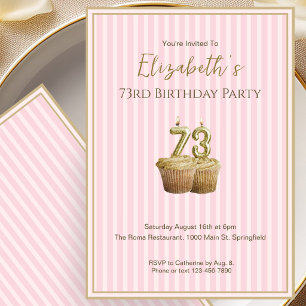 Invitación Única de Cumpleaños 73 en Oro Rosa para