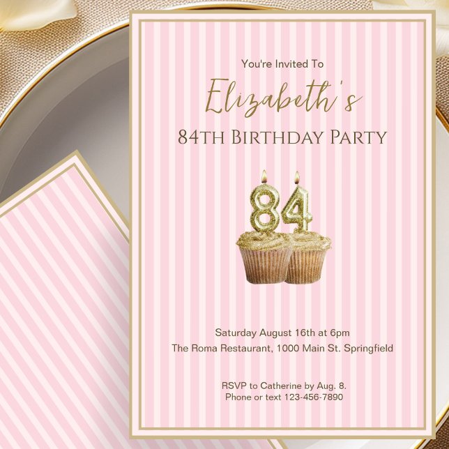 Invitación única de cumpleaños 84 para ella en ros (Subido por el creador)