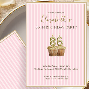 Invitación única de cumpleaños 86 para ella en ros