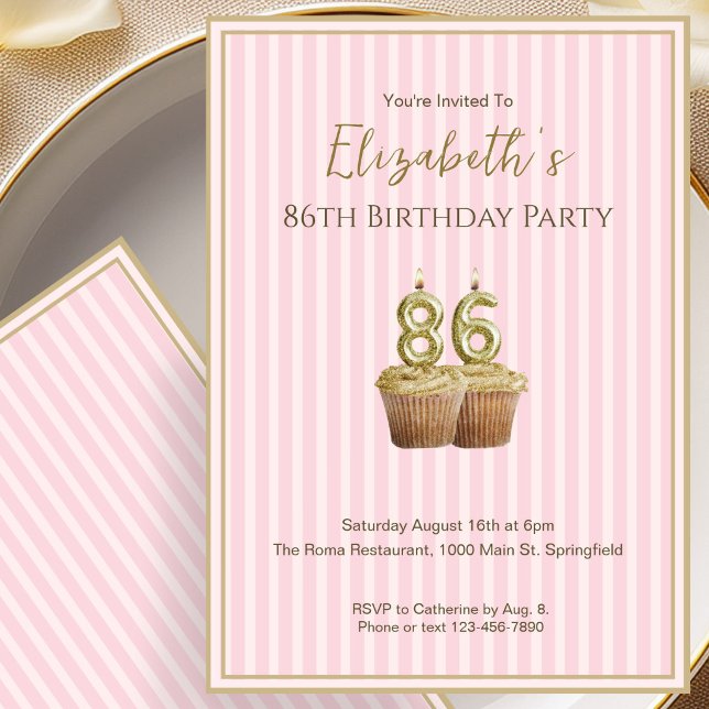Invitación única de cumpleaños 86 para ella en ros (Subido por el creador)