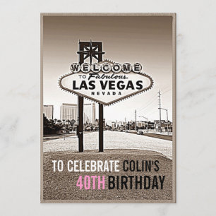 Invitación Única de Cumpleaños en Las Vegas