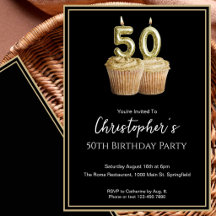 Invitación única de cumpleaños número 50 para él e