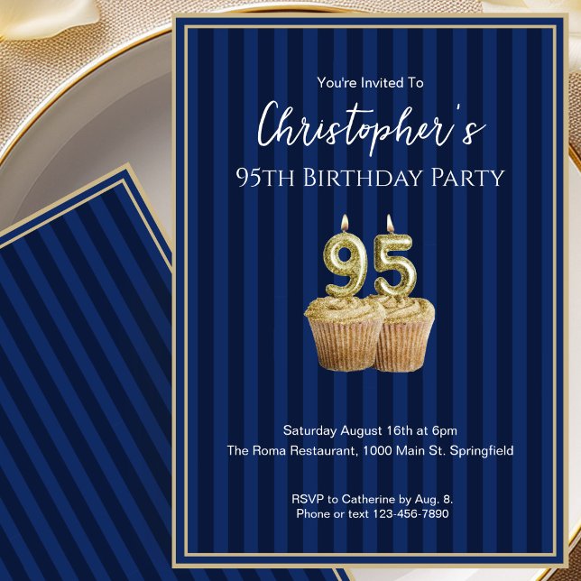 Invitación única de cumpleaños número 95 para él e (Subido por el creador)