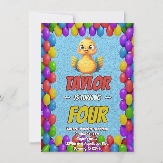 Invitación Única de Cumpleaños Personalizada de Pa (Anverso)