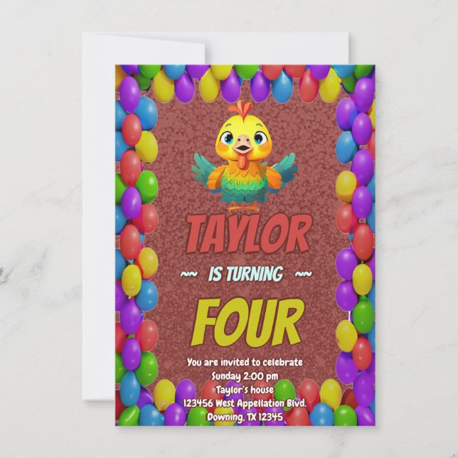 Invitación Única de Cumpleaños Personalizada de Pa (Anverso)