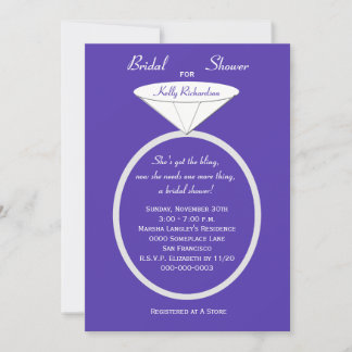 Invitación única de ducha de novia en anillo sobre