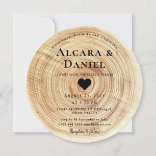 Invitación Única de Madera Tallada para Boda Perso