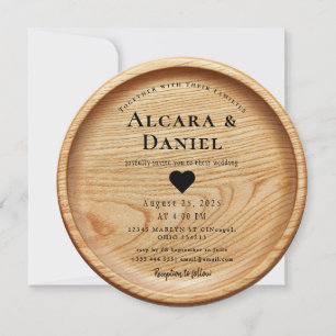 Invitación Única de Madera Tallada para Boda Perso