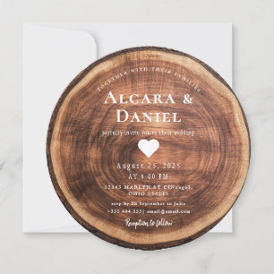 Invitación Única de Madera Tallada para Boda Perso