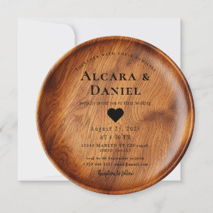 Invitación Única de Madera Tallada para Boda Perso