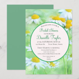 Invitación Única ducha de novia floral blanca y amarilla
