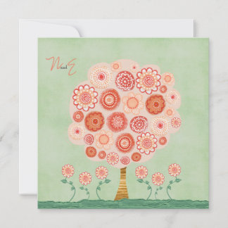 Invitación única imprimible del árbol de mandarina