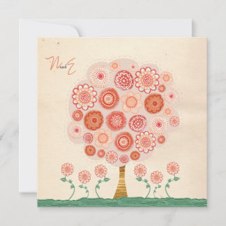 Invitación única imprimible del árbol de mandarina
