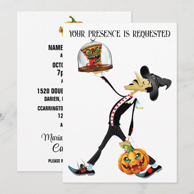 Invitación única para reunión de Halloween (Anverso / Reverso)