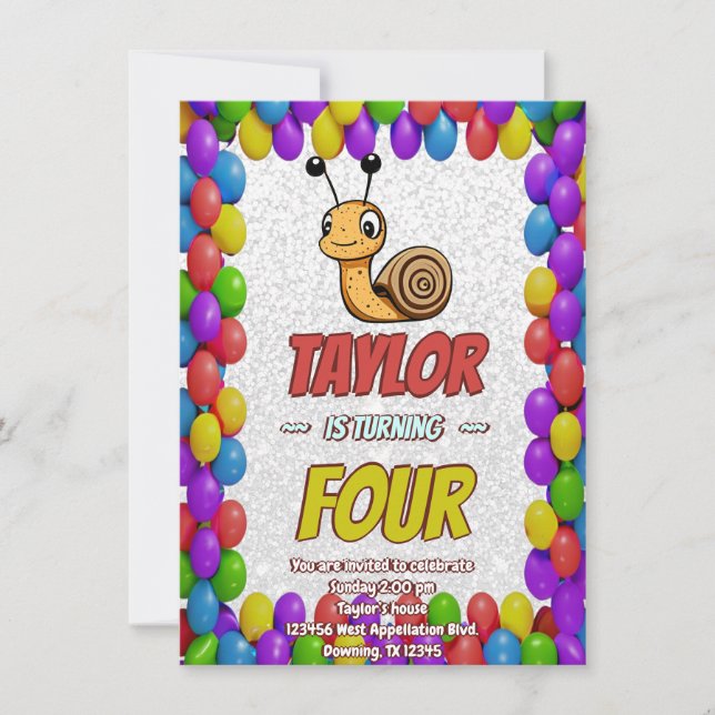 Invitación Única Personalizada de Cumpleaños de Ca (Anverso)