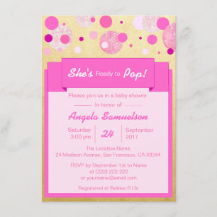 Invitación Única que está lista para hacer Baby Shower de oro
