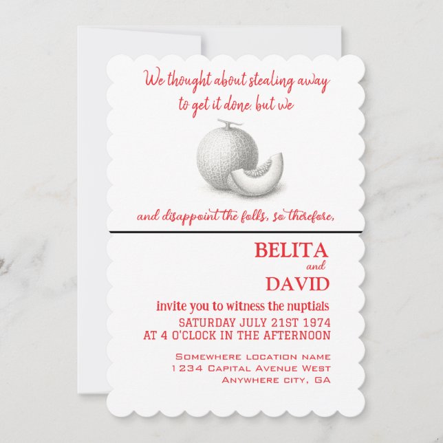 Invitación única y divertida a una boda (Anverso)