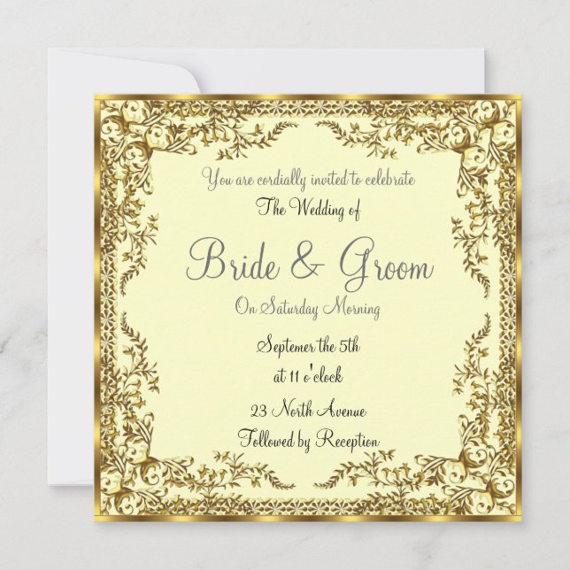 Invitación única y elegante a la Boda de Oro (Anverso)