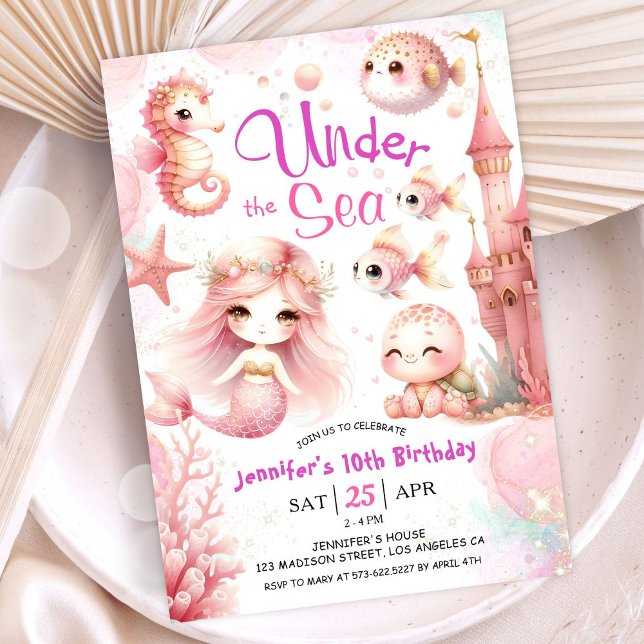 Invitación ¡ÚNICAMENTE Al Mar! 10.ª Chica de cumpleaños Océan (Subido por el creador)