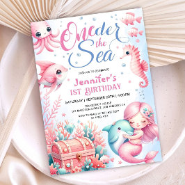 Invitación ¡ÚNICAMENTE Al Mar! Primera Cumpleaños de la Siren