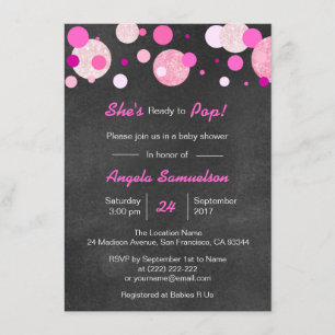 Invitación Único ALISTE a la pizarra rosada Baby Shower del