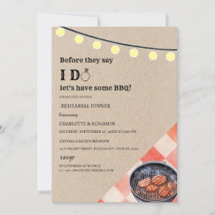 Invitación Único  Cena de Ensayo 'I Do BBQ'