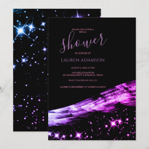 Invitación Único glamoroso Purpurina rosado estrena ducha de 