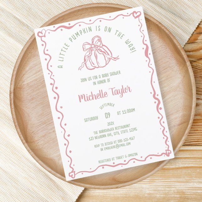 Invitación Único Pequeño Calabaza Whimsical Fall Baby Shower (Subido por el creador)