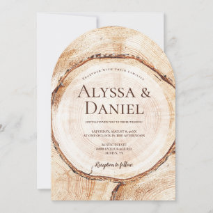 Invitación Único Personalizado de Boda Rústico de la corteza