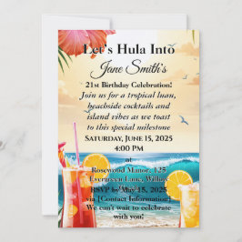 Invitación Único, vibrante y elegante cumpleaños número 21