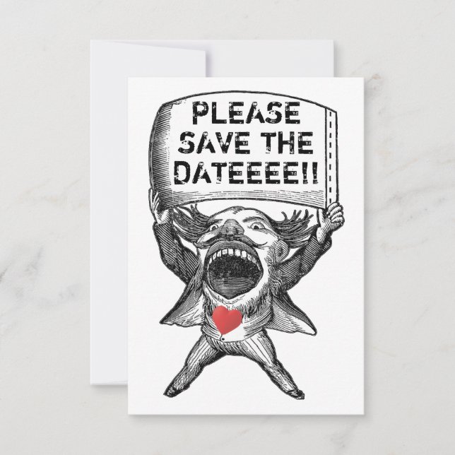 Invitación Único y divertido guardar la fecha (Anverso)