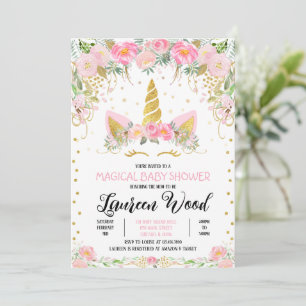 Invitación Unicorn Baby Shower Invitation