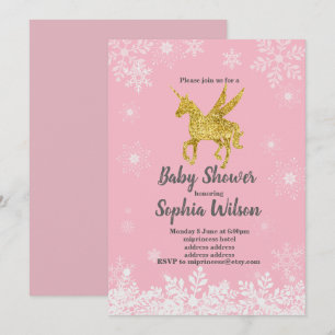 Invitación unicorn Baby Shower para chica