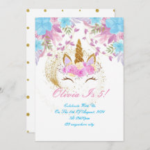 UNICORN BIRTHDAY GOLD PURPLE