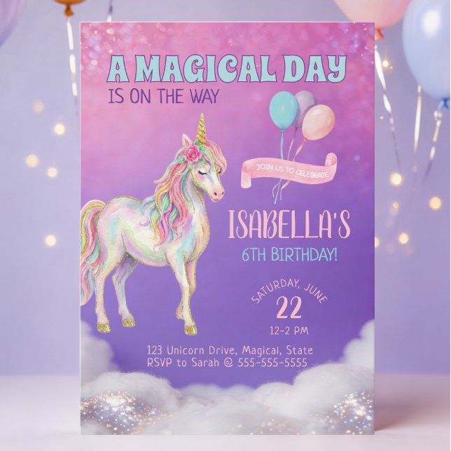 Invitación Unicorn Birthday Party Invitation (Subido por el creador)