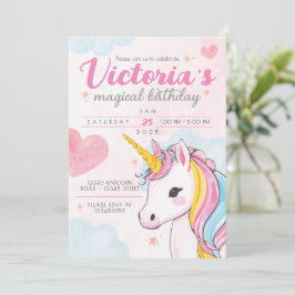 Invitación Unicorn Magical Birthday Invite