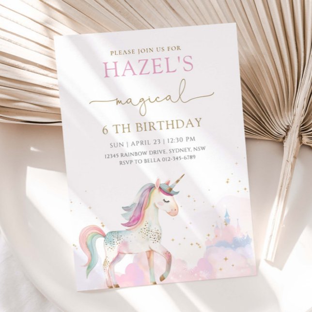 Invitación Unicorn Magical Birthday Party Any Age (Subido por el creador)